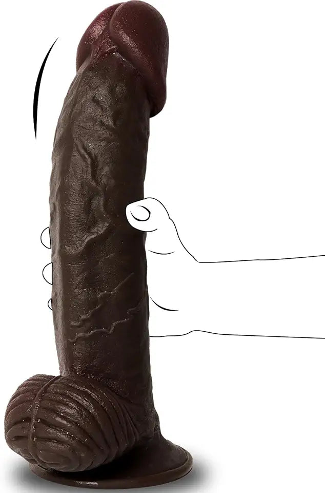 Black 12.5" Silicone Dildo with Suction Cup H195