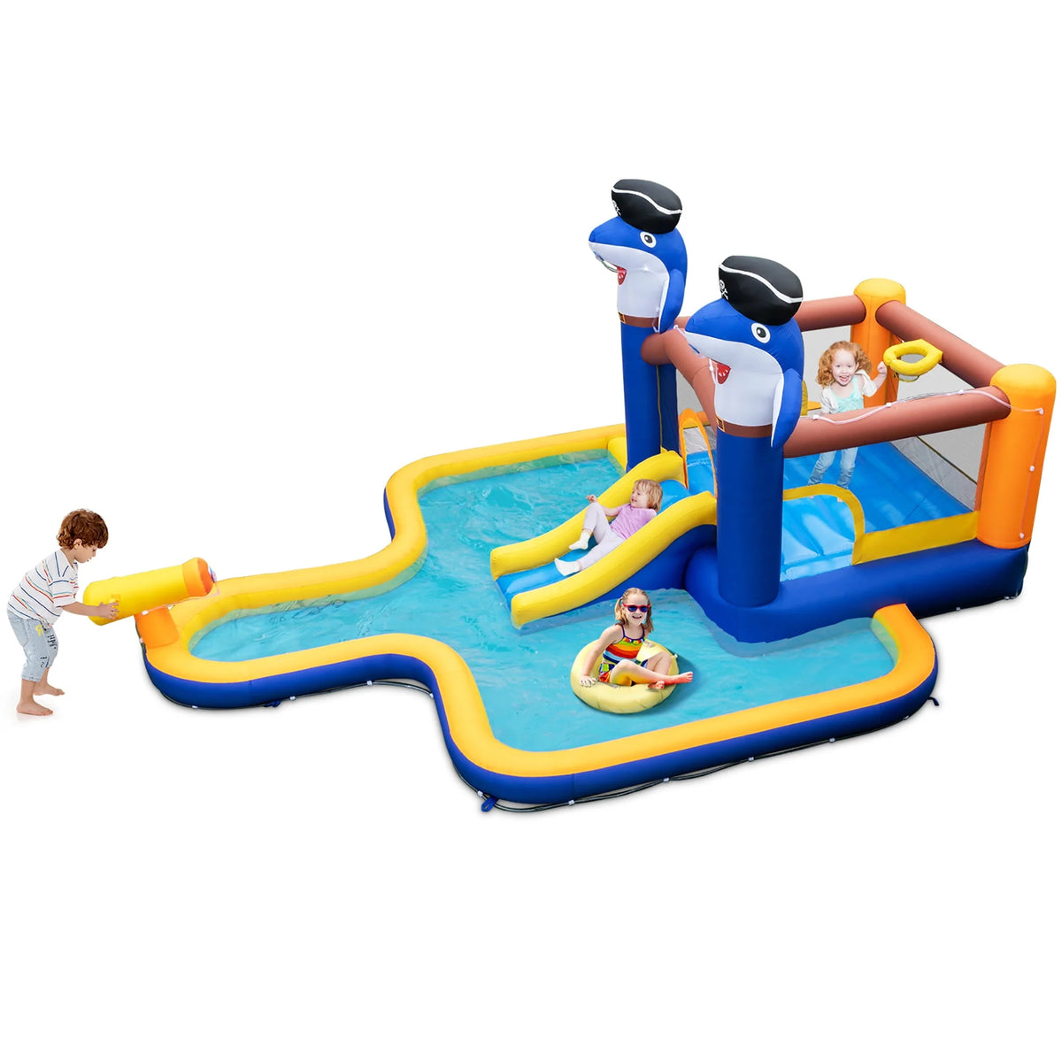 Inflatable Water Slide Park Bounce House Splash Pool K6386