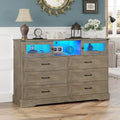 6 Drawer Wood Dresser with Charging Station R391