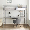Metal Twin Loft Bed with Workstation R86286