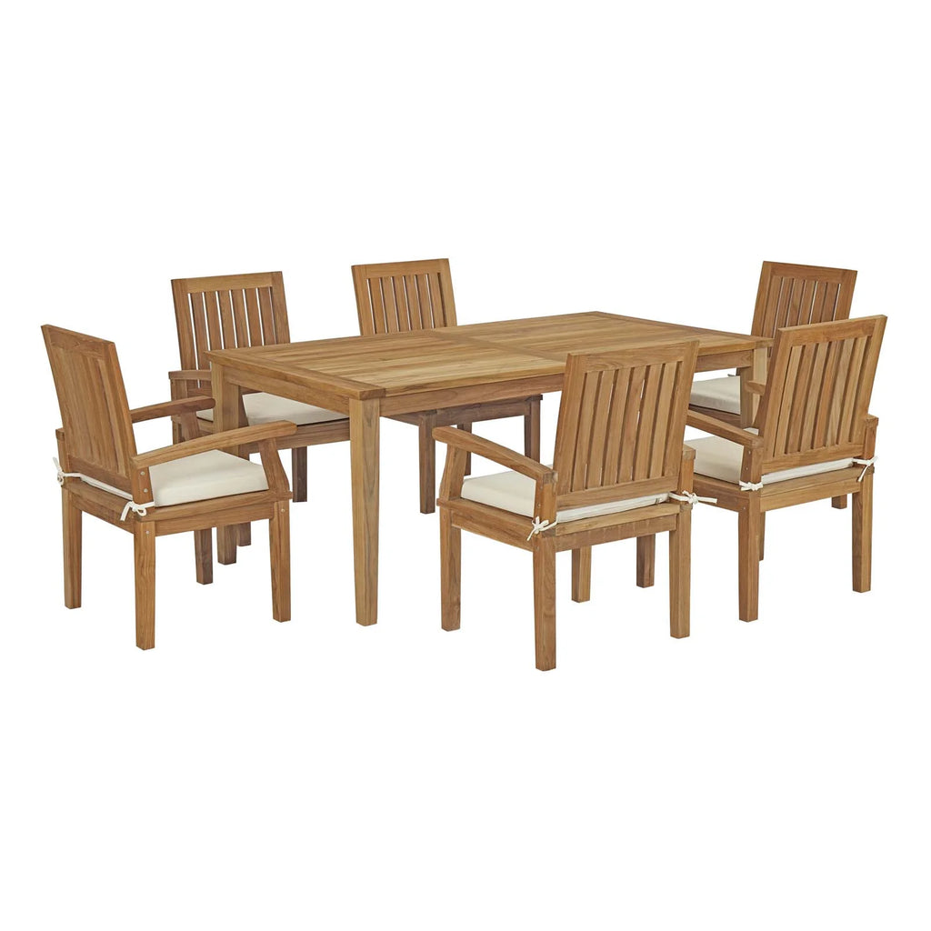 7 Piece Outdoor Patio Teak Dining Set A205