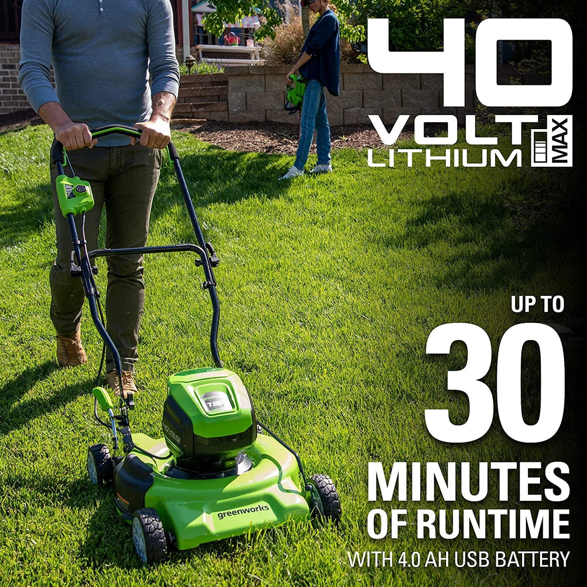 40V 19 Cordless Battery Walk-Behind Mower with 4.0Ah Battery & Charger W7030