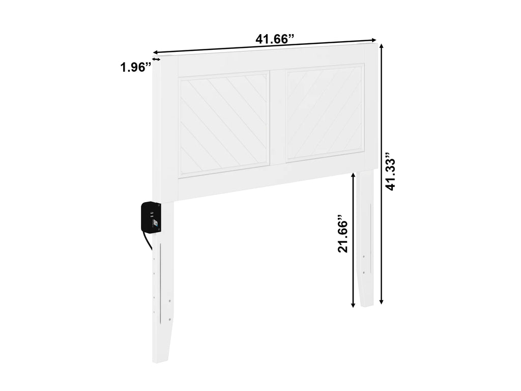 White Solid Wood Twin Headboard V975110