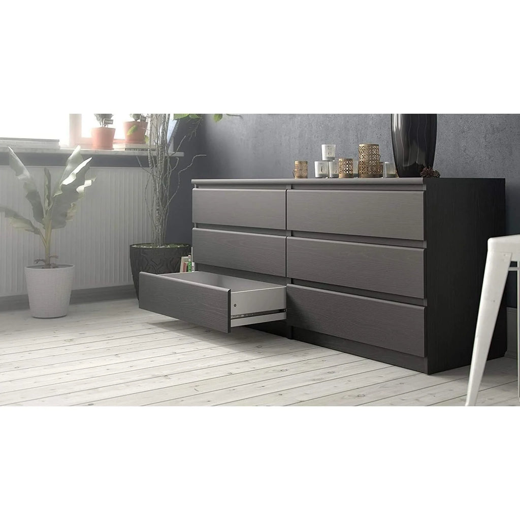 Black 6 Drawer Double Dresser I963645