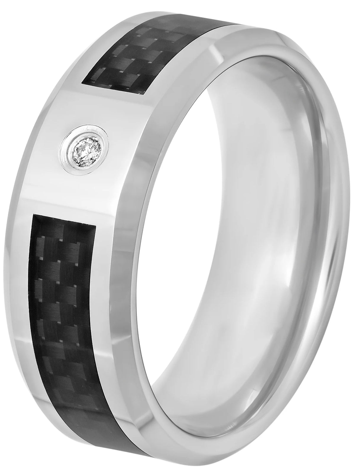 8mm Tungsten Carbon Fiber Men's Ring H756