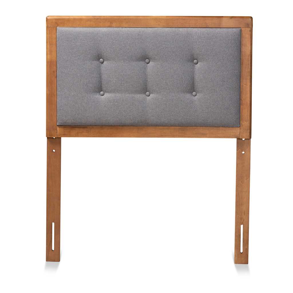 Dark Grey Walnut Tufted Upholstered Headboard D85631