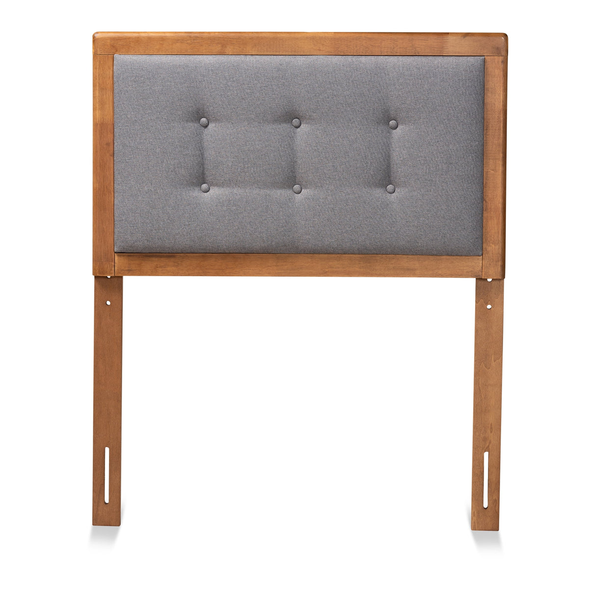 Dark Grey Walnut Tufted Upholstered Headboard D85631