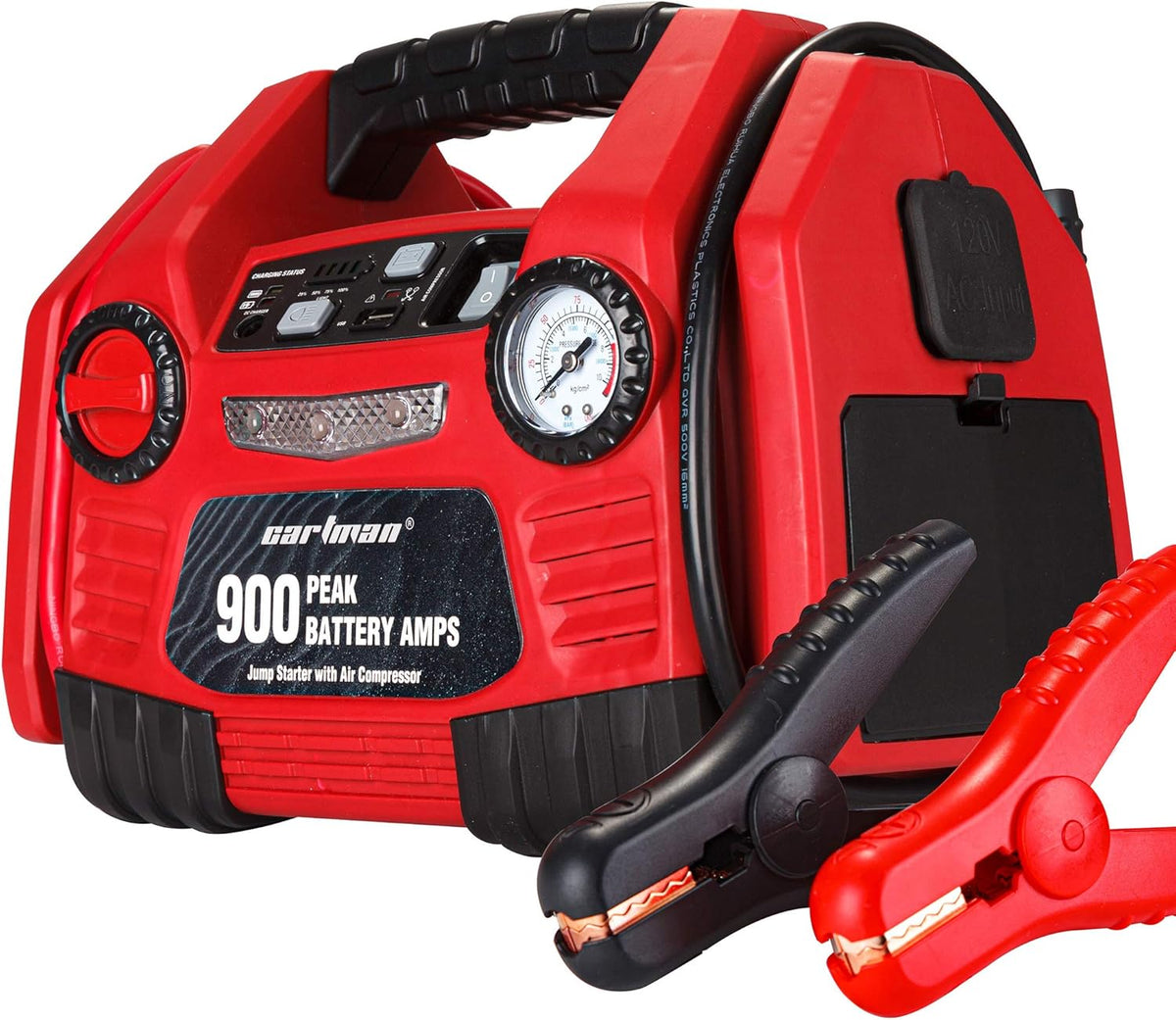 1200 Peak Amp 12V Portable Jump Starter with Air Compressor E212