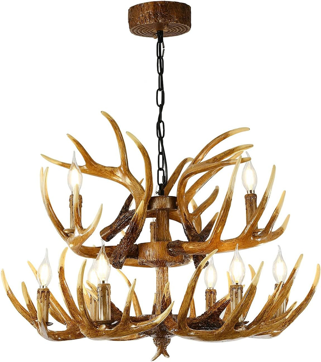 Antler Chandelier 9 Lights E12 Base D477407