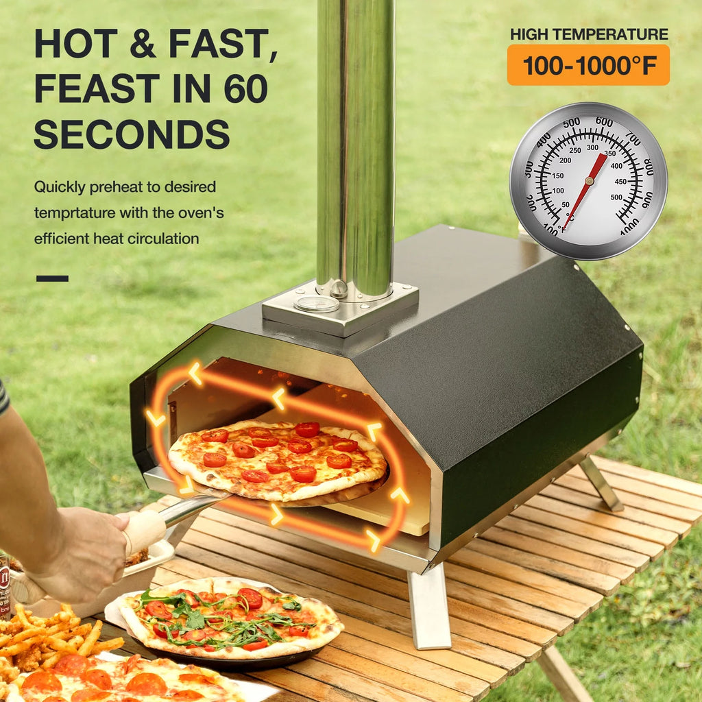 13 Multi-Fuel Pellet Fired Pizza Oven with Pizza Stone E384420