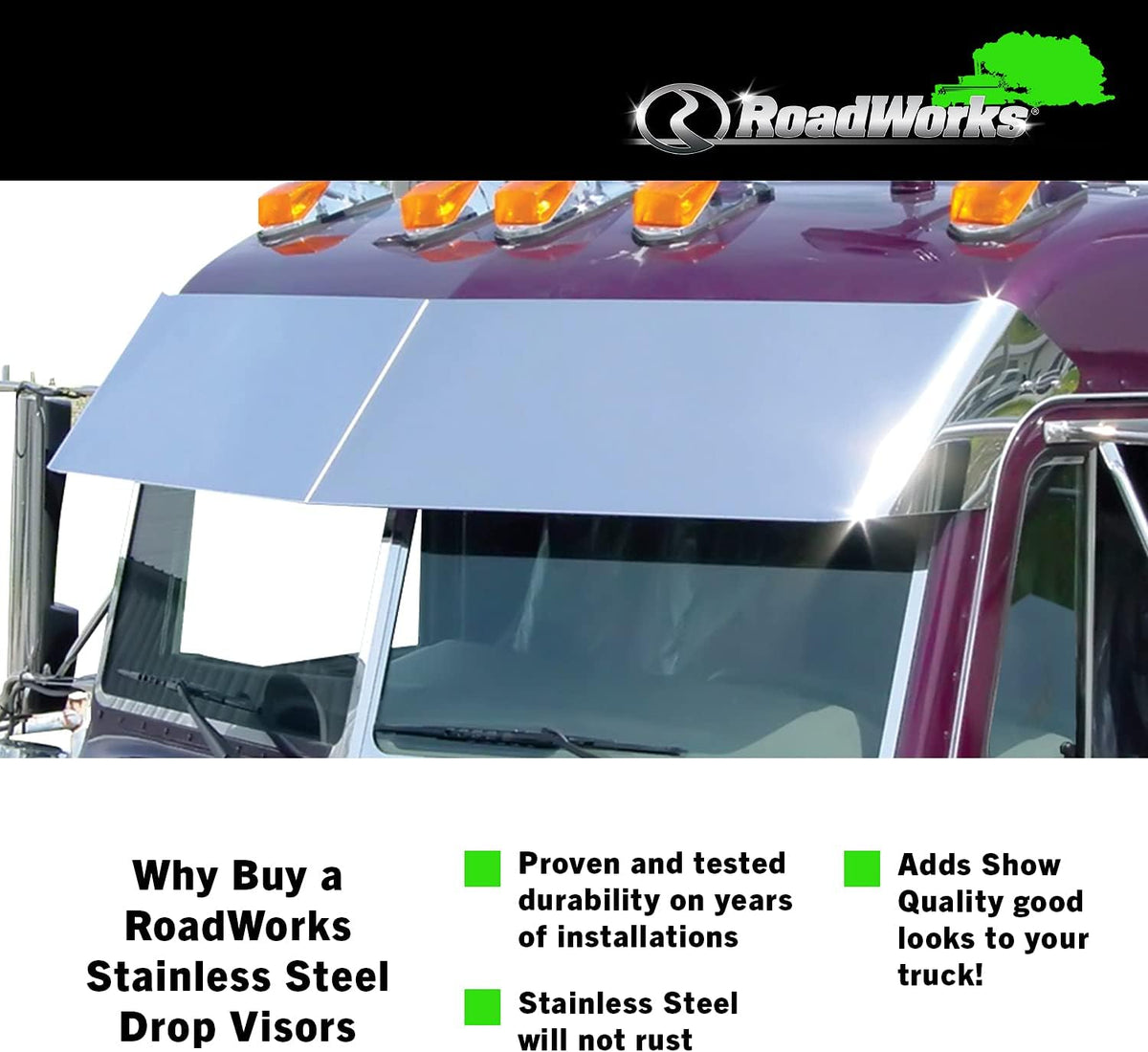 Stainless Steel 13.5” Blind Mount Drop Visor K46595