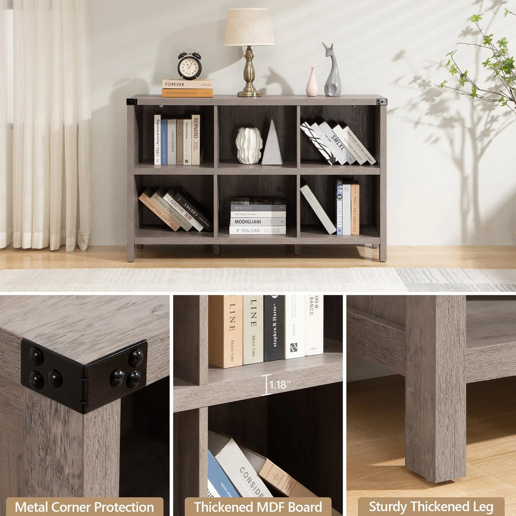 6 Cube Wood & Metal Storage Organizer O4792