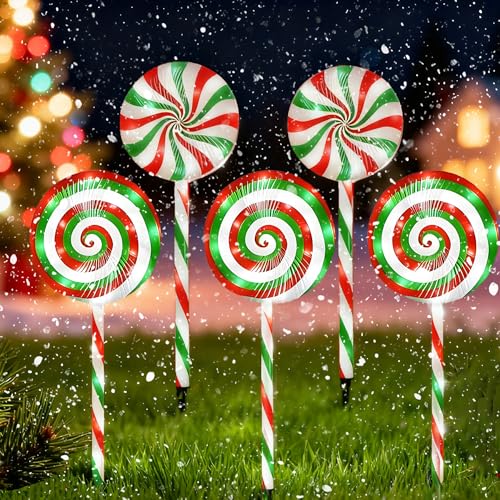 5 Pack Solar Powered Christmas Pathway Lights Y35511