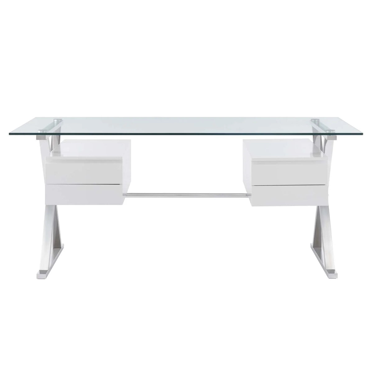 71" Glass Top Office Desk O528
