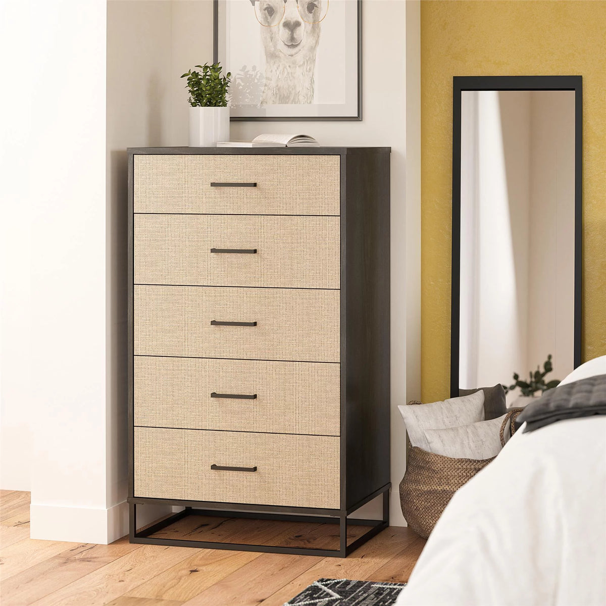 Ivory Oak 5 Drawer Dresser J299