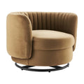 Black Tufted Velvet Swivel Chair W76836