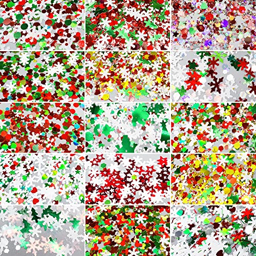15 Colors Holographic Chunky Cosmetic Sequins with Brush 5 Spoons V3318