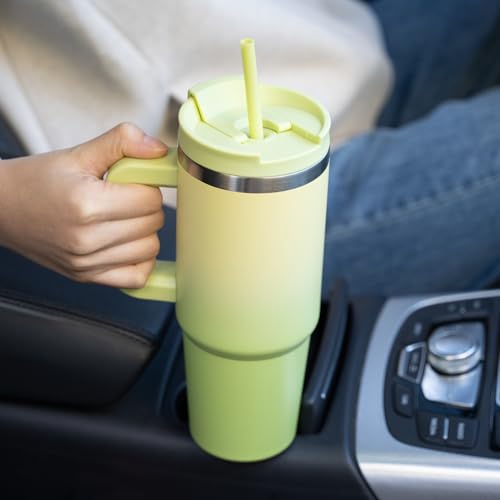 30 oz Stainless Steel Insulated Tumbler with Handle and Straw J741