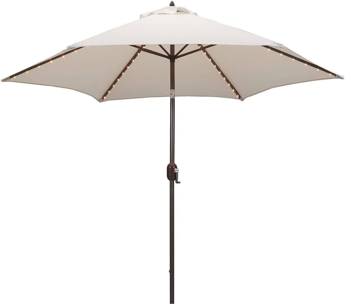 9-Foot Bronze Aluminum LED Lighted Market Umbrella H1277