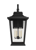 Textured Black 4-Light Outdoor Wall Lantern X4715
