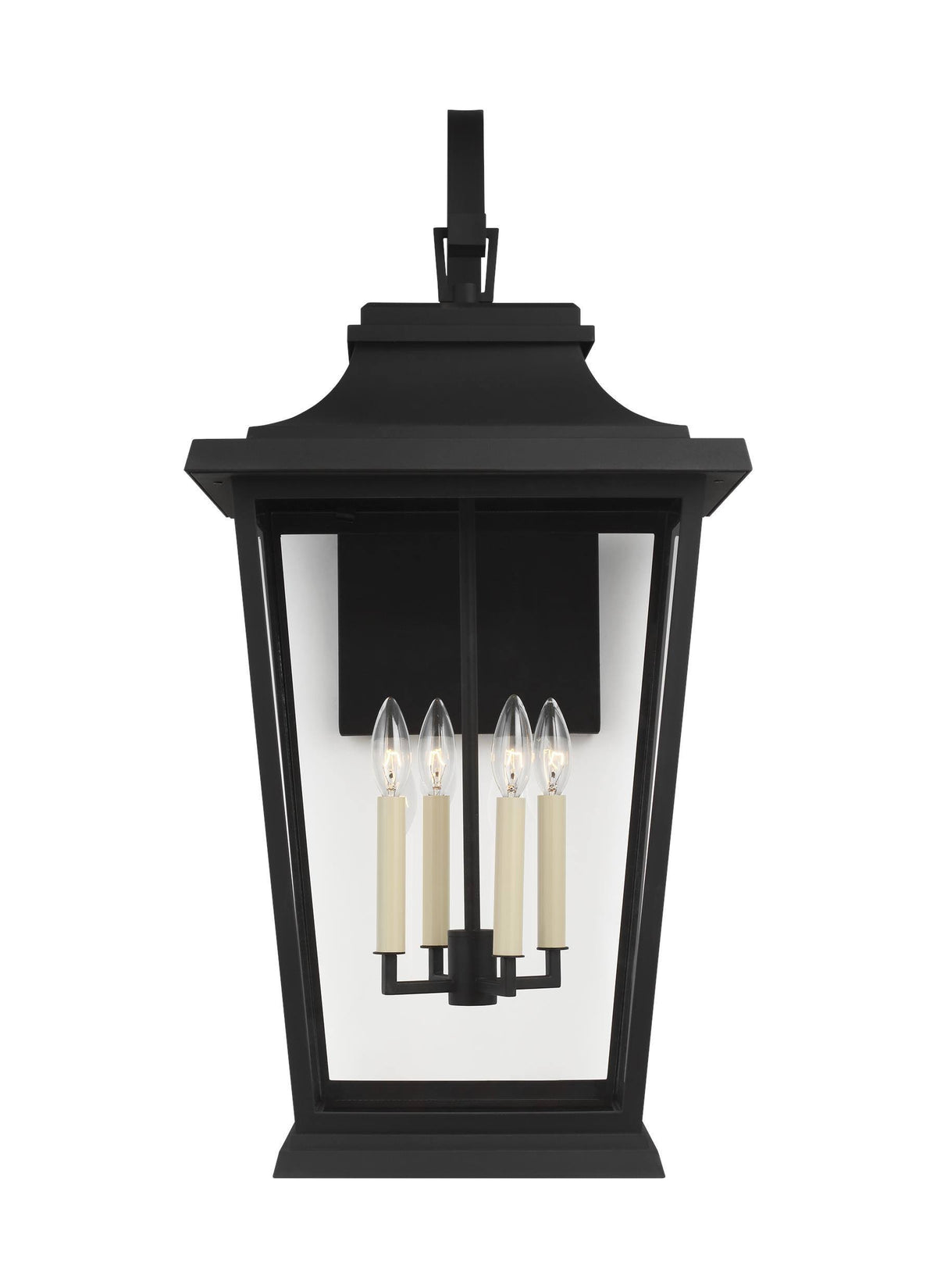 Textured Black 4-Light Outdoor Wall Lantern X4715