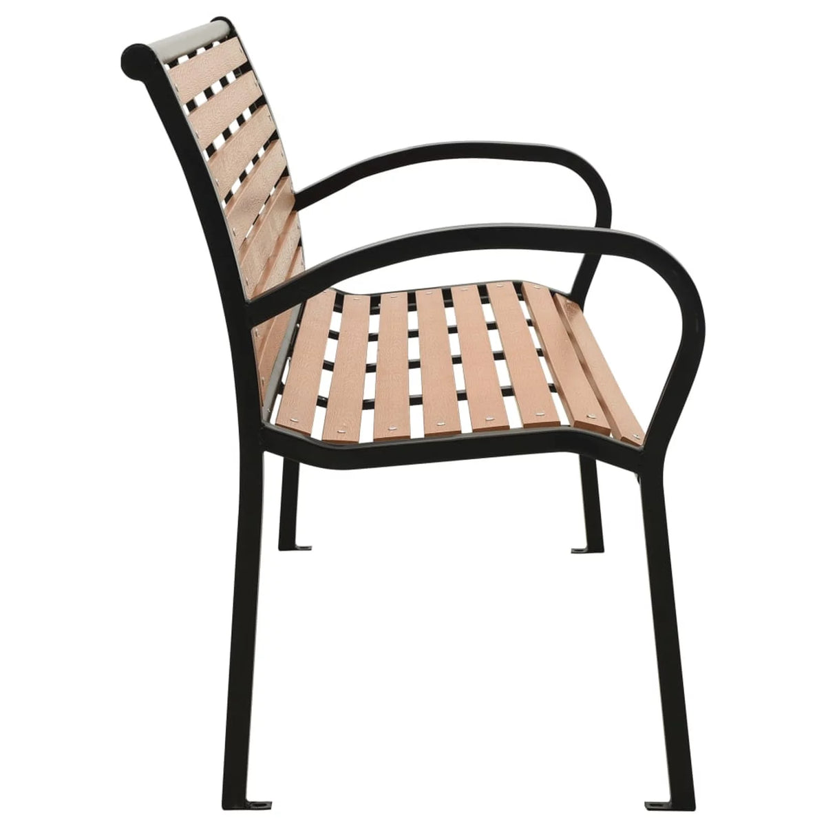 3-Seater Garden Bench with WPC Seat and Steel Frame N451
