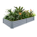 2 Pack 8×4×1ft Galvanized Metal Raised Garden Bed A628