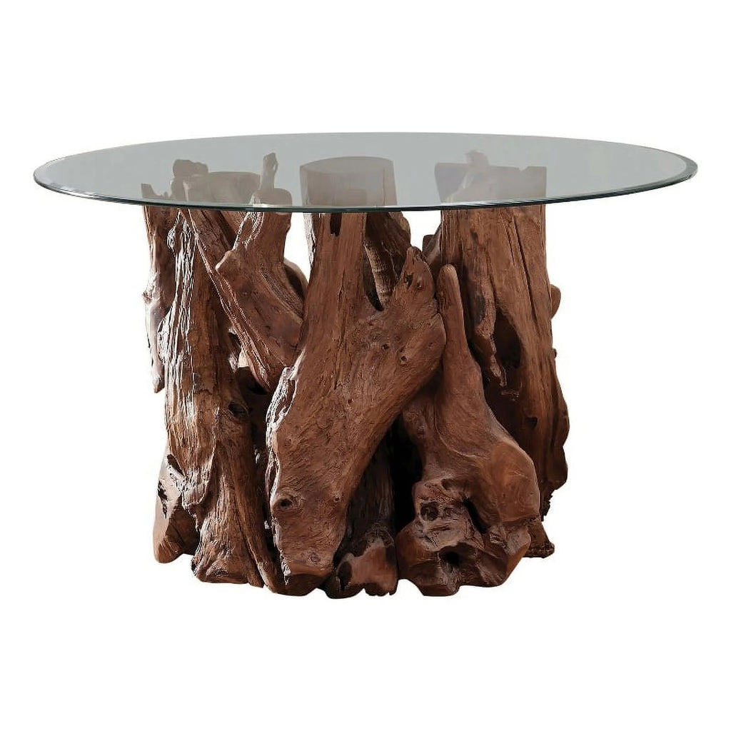 Round Wood & Glass Dining Table S238057