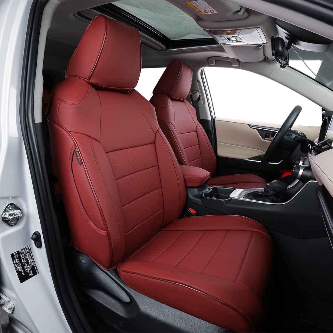 Custom Fit Full Set Car Seat Covers Leatherette Black Gray P1990