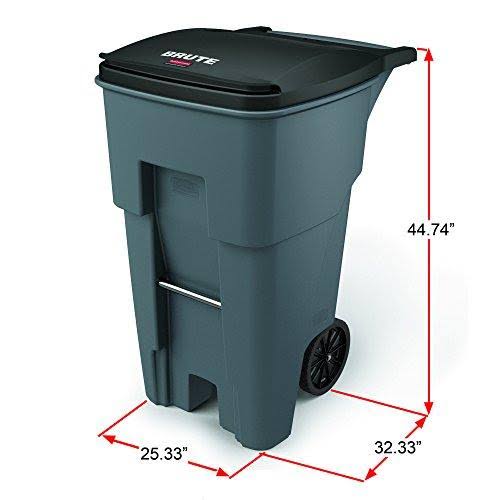 65 gal Blue Rectangular Trash Can J572531