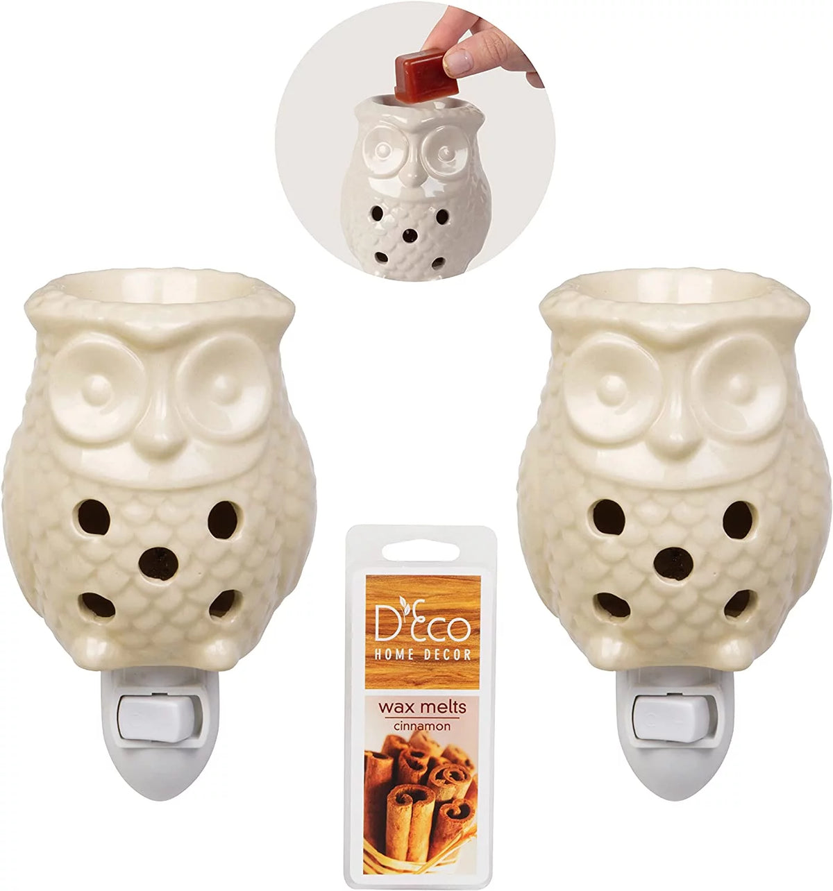 Electric Mini Owl Candle Warmers, 2 Wax & Tart Warmer P9291