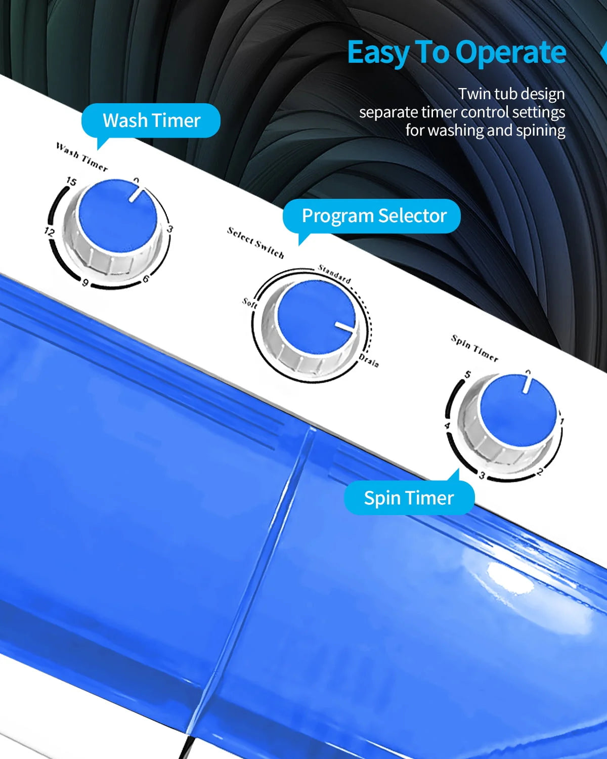 Portable 26lbs Twin Tub Wash&Spin Combo N805913