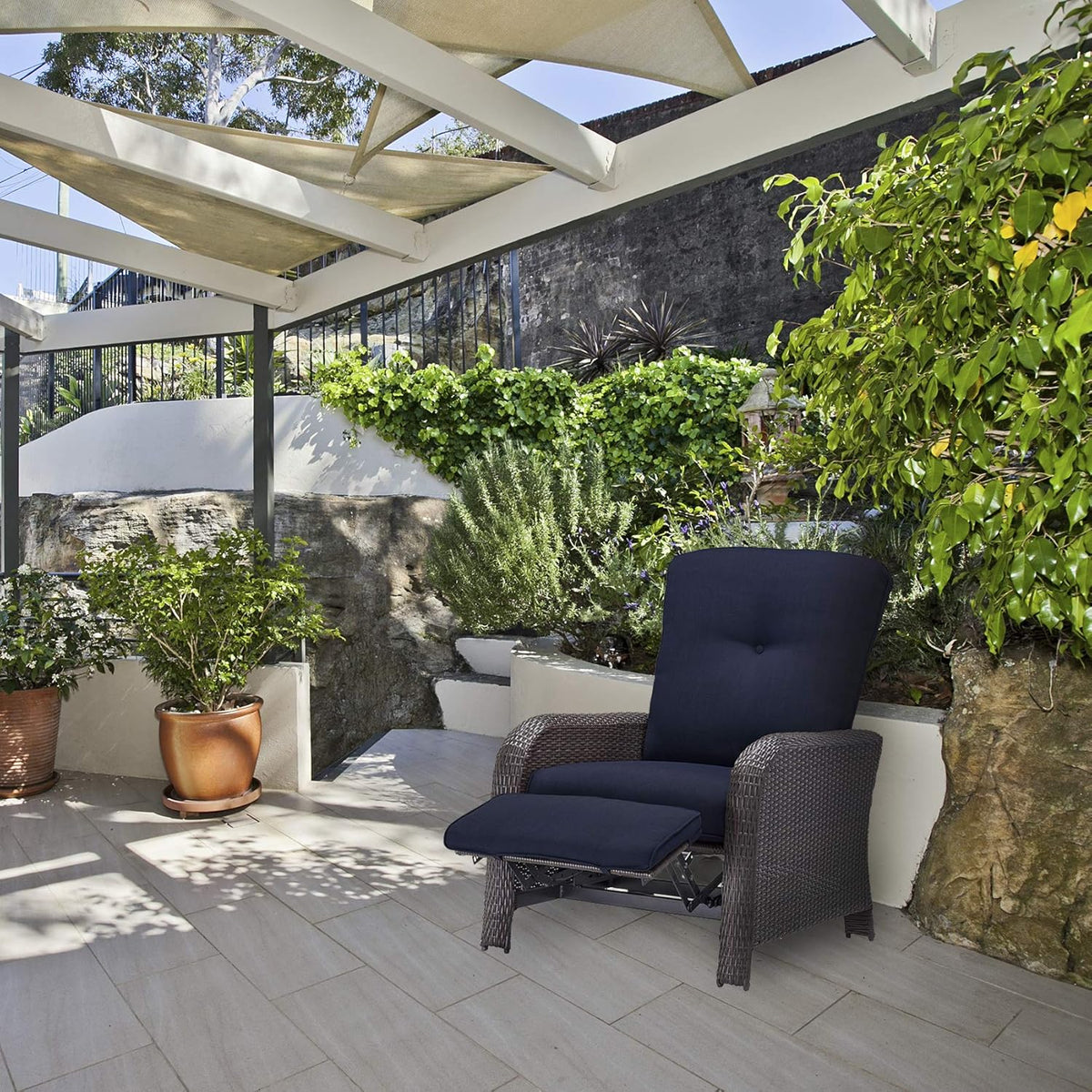 Navy Blue Outdoor Recliner S8996