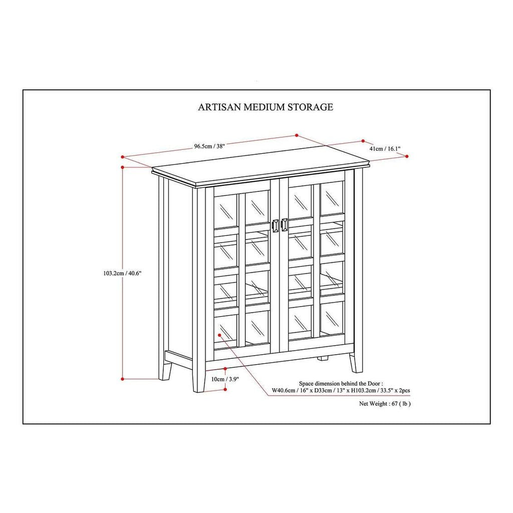 Solid Wood 38 inch Wide Medium Storage Cabinet K75257