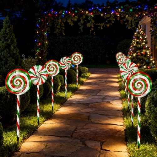 5 Pack Solar Powered Christmas Pathway Lights Y35511
