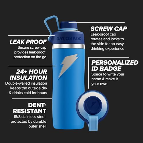 22oz Stainless Steel Water Bottle E73160