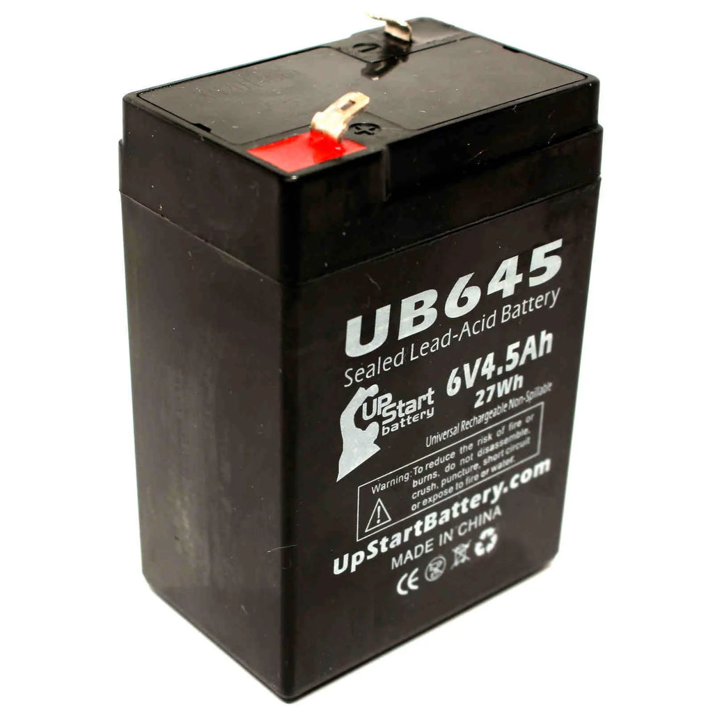 2x Pack 6V 4.5Ah Sealed Lead Acid Battery with F1 to F2 Terminal Adapters N2721