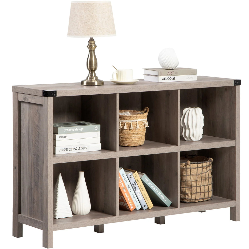 6 Cube Wood & Metal Storage Organizer O4792