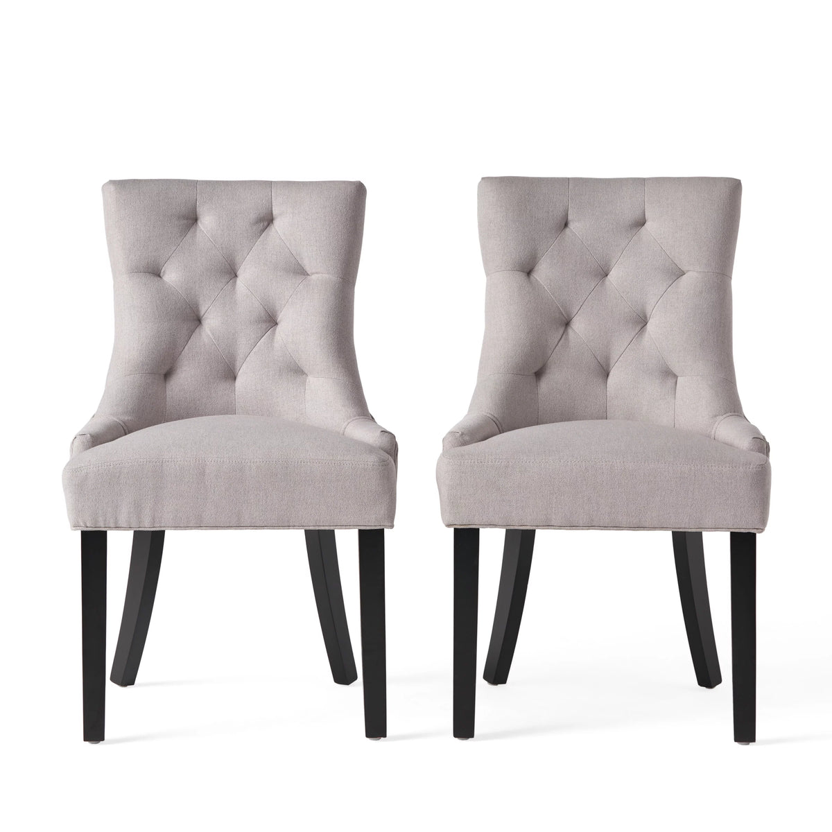 Light Grey Fabric Dining Chair Set of 2 Q138