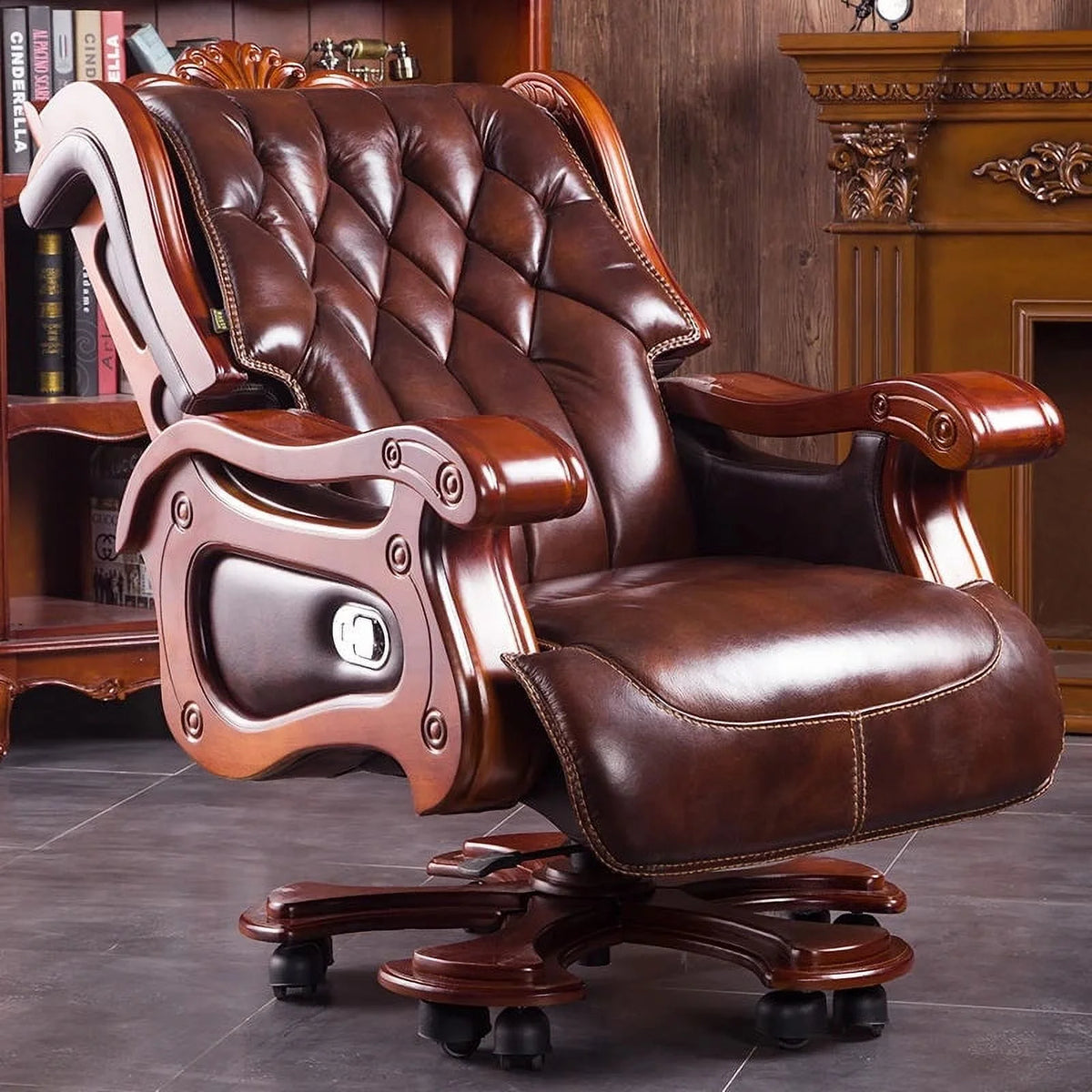 Foldable Swivel Leather Lounge Recliner M10501