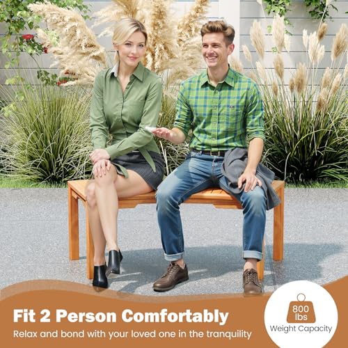 Acacia Wood Firepit Bench with Metal Frame Q8481