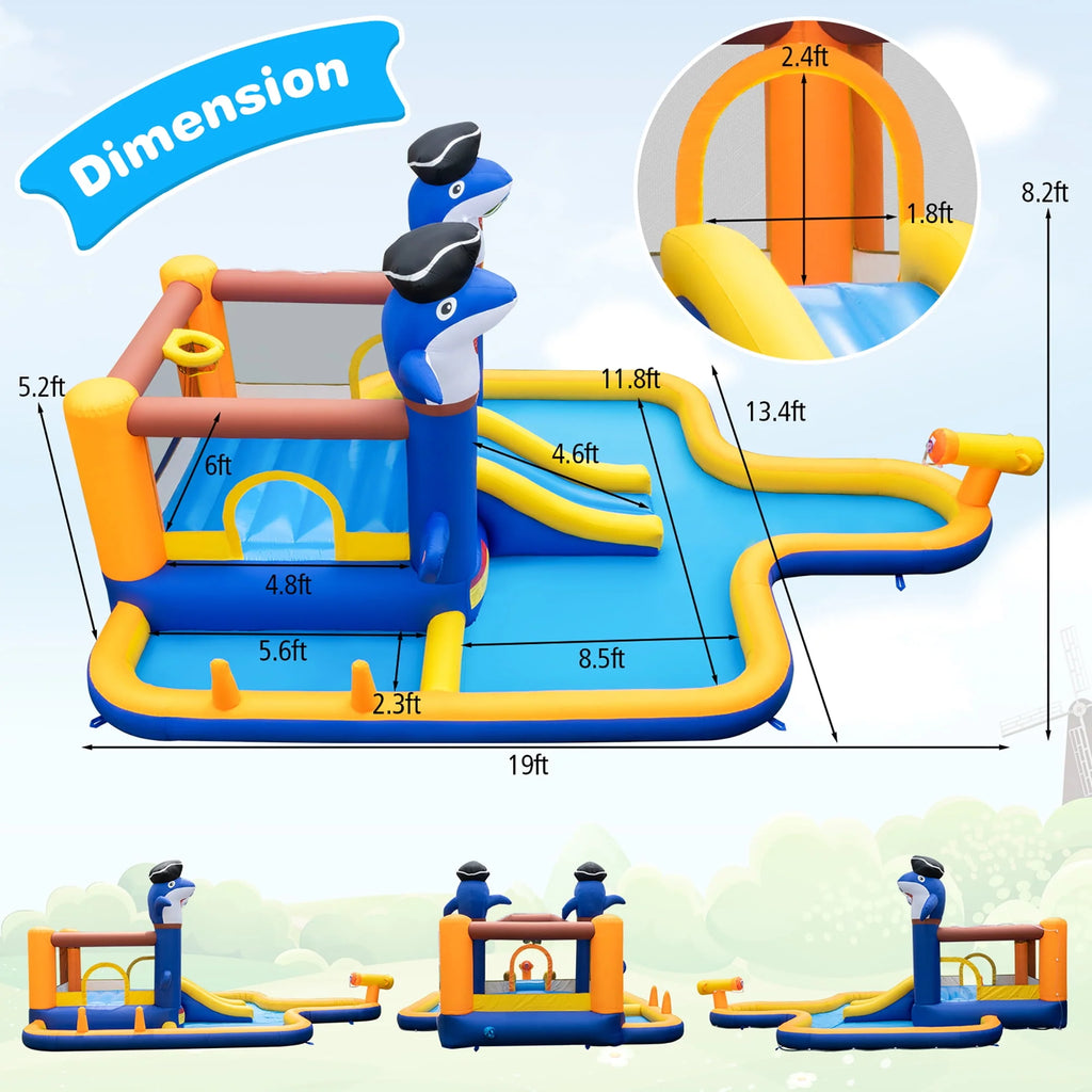 Inflatable Water Slide Park Bounce House Splash Pool K6386