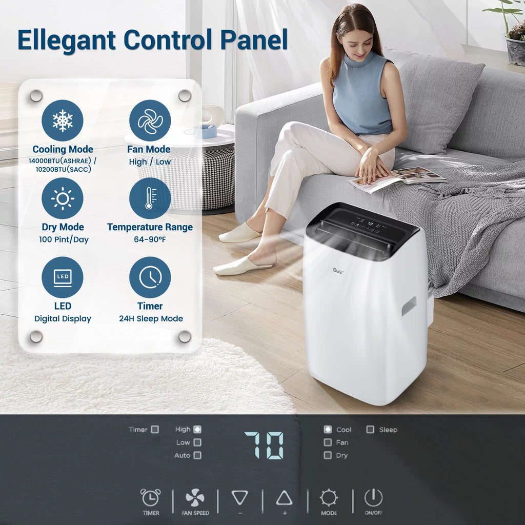 Portable Air Conditioner 10200BTU Dehumidifier Fan Remote Control Y210918