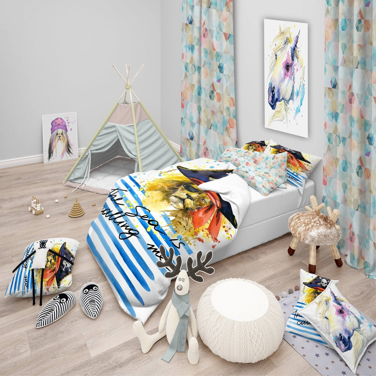 Kids Bedding Set - Duvet Cover & Shams Full/Queen S4719