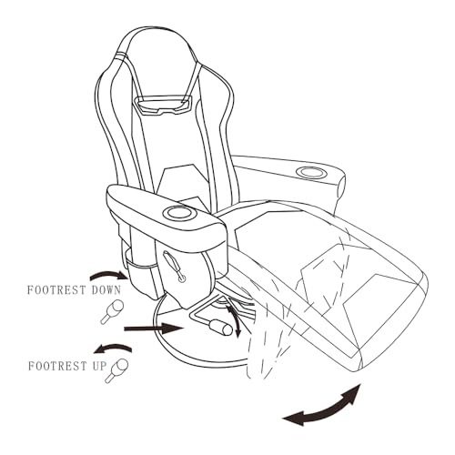 Black Blue Gaming Recliner Chair with Speakers and Massage E68450