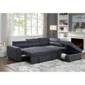Gray Fabric Sleeper Sofa and Storage Ottoman L89094