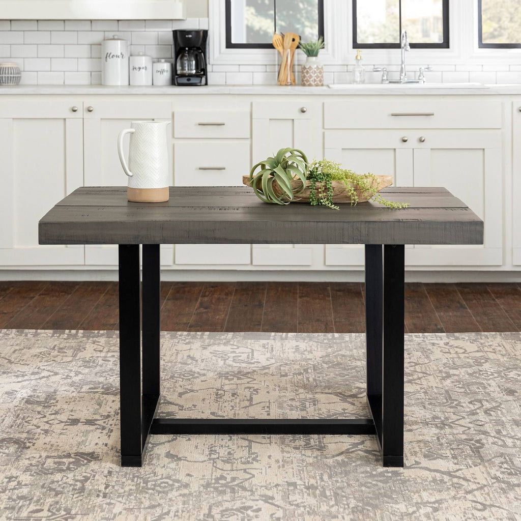 52-Inch Distressed Wood Dining Table Y649