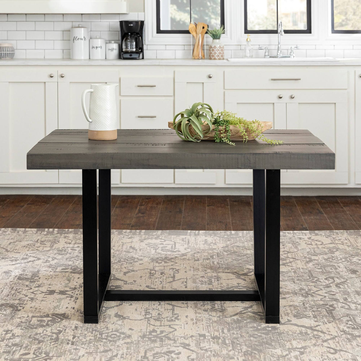 52-Inch Distressed Wood Dining Table Y649