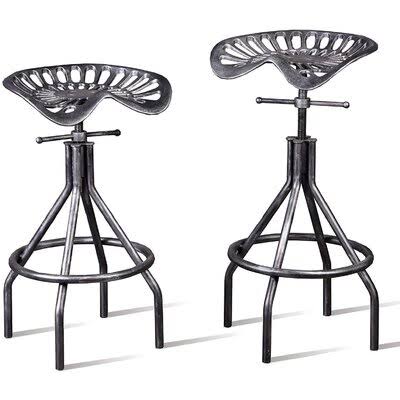 Adjustable Cast Iron Swivel Barstools Set of 2 Z224804