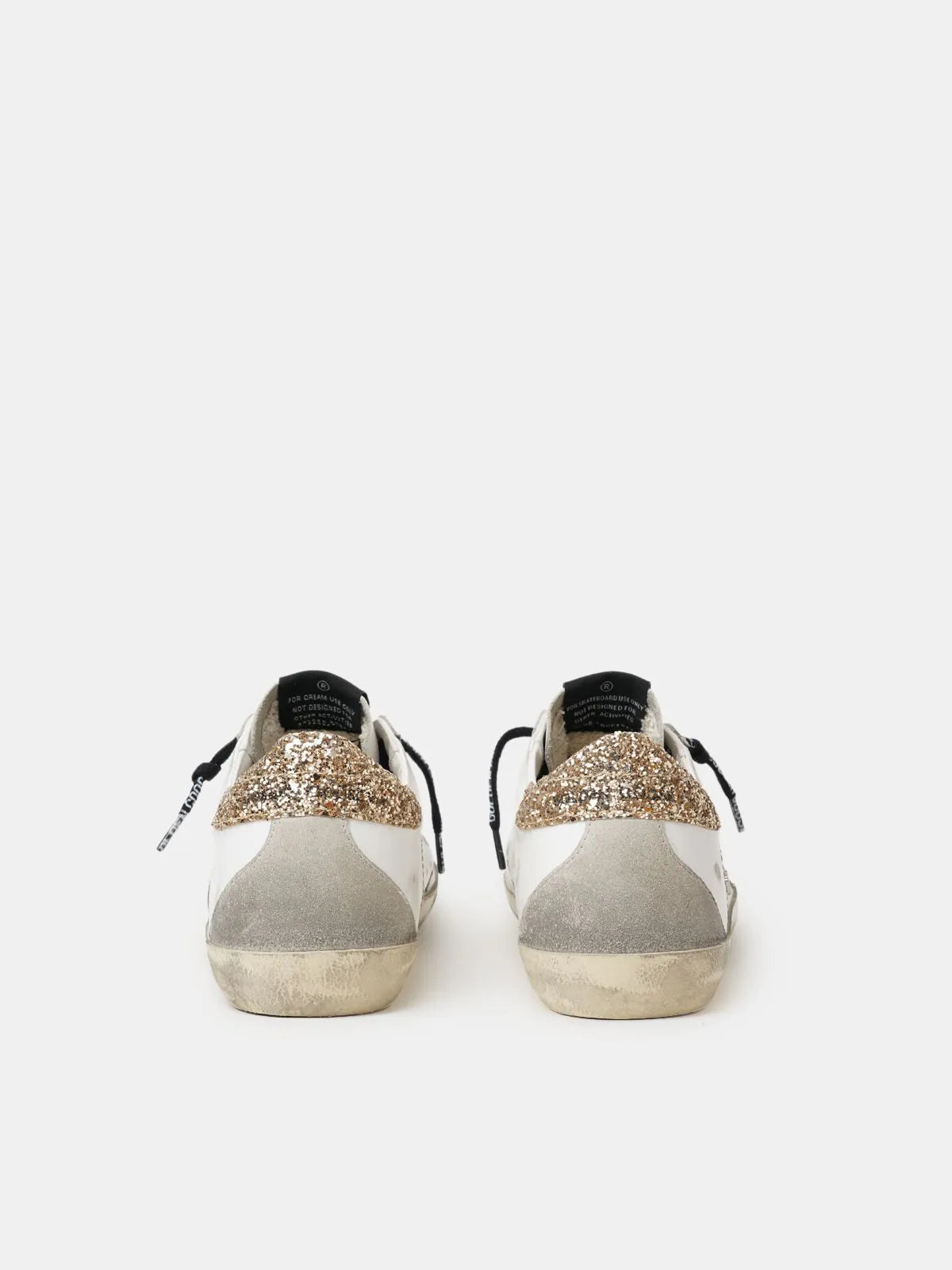 White Leather Sneakers with Heel Tab K503